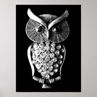 Glitzy Jewelled Metal Owl