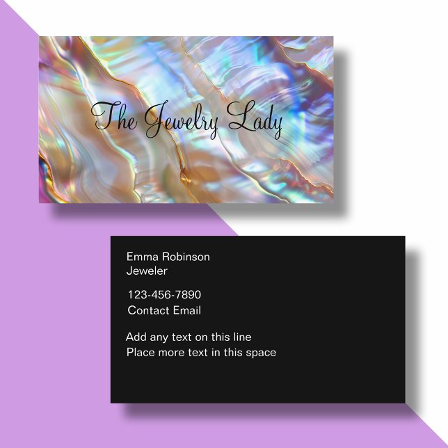 Glitzy Jewellery Theme Abalone Style Background Business Card (Creator Uploaded)