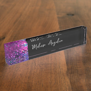 Glitzy Ladies Bling Monogram Nameplate