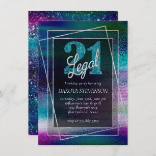 Glitzy Minimalism   Holographic Ombre 21 and Legal Invitation
