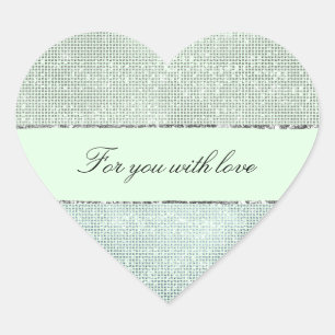 Glitzy Mint Sparkle Heart Sticker