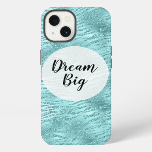 Glitzy Mint Zebra Print iPhone 13 Case