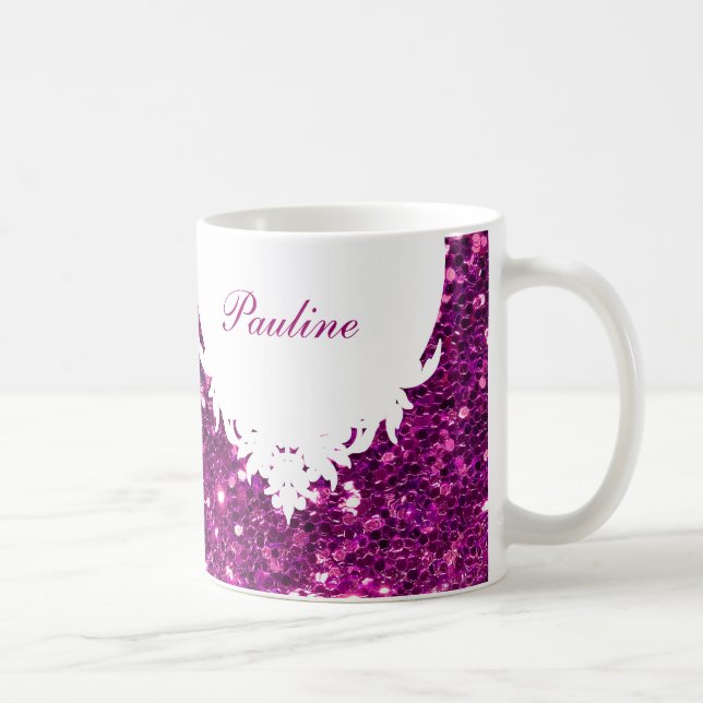Glitzy Monogram Coffee Mug (Right)