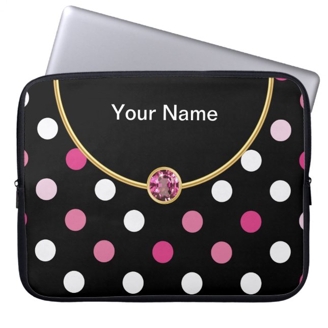 Glitzy Monogram Laptop Sleeve (Front)
