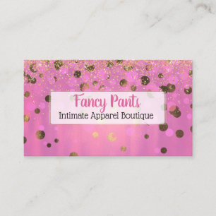 Glitzy Pink and Gold Foil Look Business Card