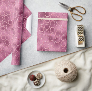 Glitzy Pink Circles Birthday Wrapping Paper