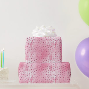 Glitzy Pink Dots Birthday Wrapping Paper
