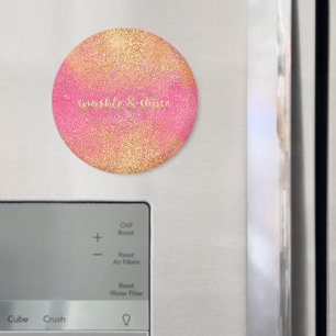 Glitzy Pink Gold Sparkle and Shine Magnet