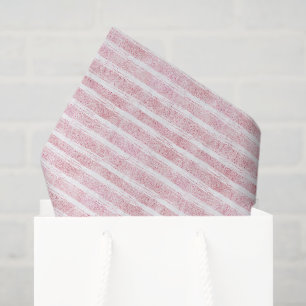 Glitzy Pink Stripes Birthday Tissue Paper