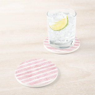 Glitzy Pink Stripes Coaster