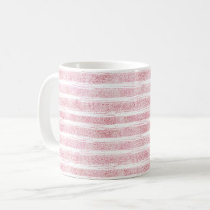 Glitzy Pink Stripes Coffee Mug