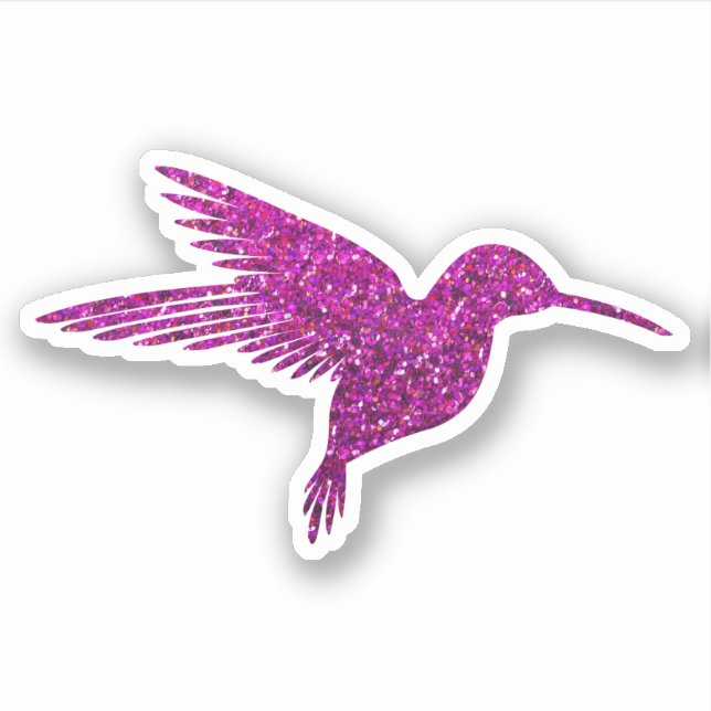 Glitzy Purple Hummingbird Glitter Decals (Front)