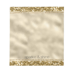 Glitzy Sparkle Gold Glitter Notepad