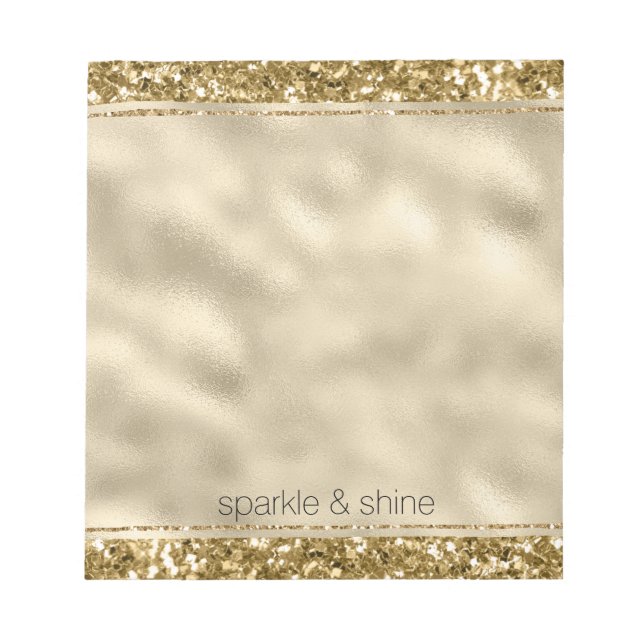 Glitzy Sparkle Gold Glitter     Notepad (Front)