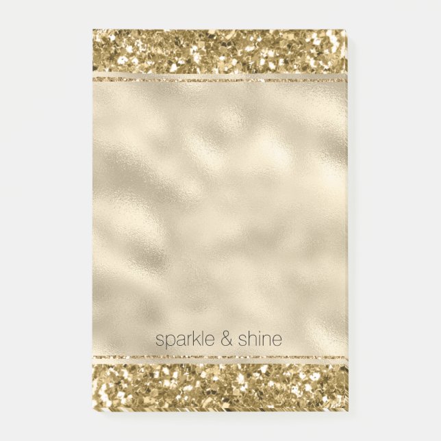 Glitzy Sparkle Gold Glitter       Post-it Notes (Front)