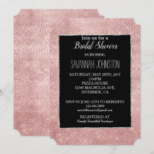 Glitzy Sparkle White Rose Gold Silver Invitation