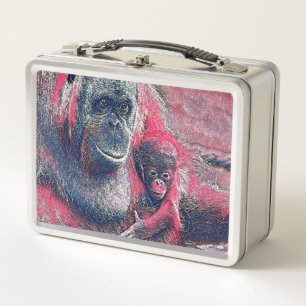 GlitzyAnimal_OrangUtan_003 Metal Lunch Box