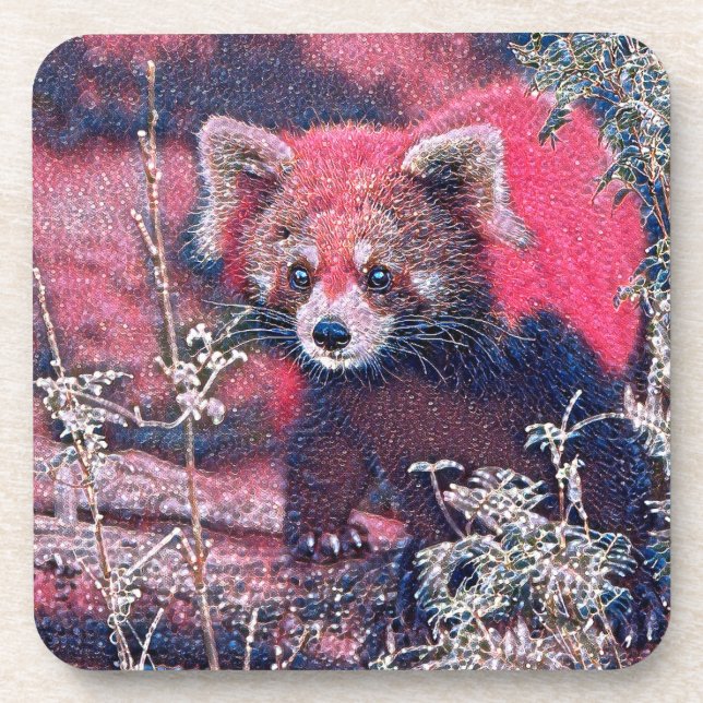 GlitzyAnimal_RedPanda_005 Coaster (Front)