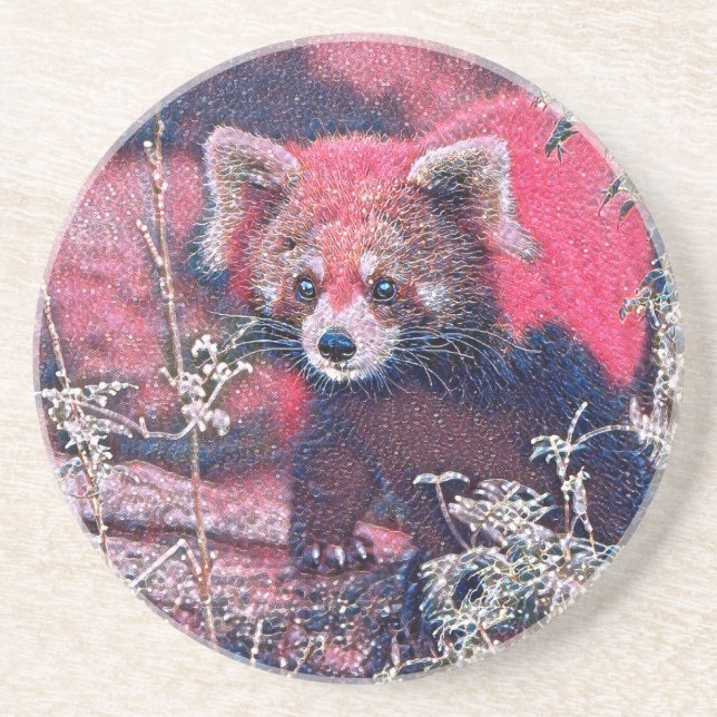 GlitzyAnimal_RedPanda_005 Coaster (Front)