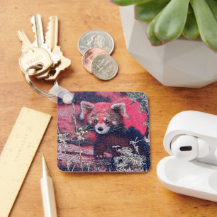 GlitzyAnimal_RedPanda_005 Key Ring