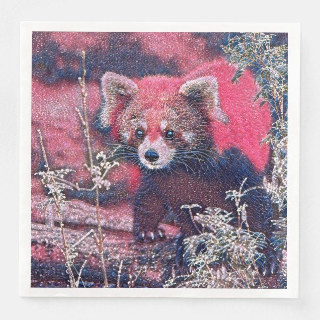 GlitzyAnimal_RedPanda_005 Napkin (Front)