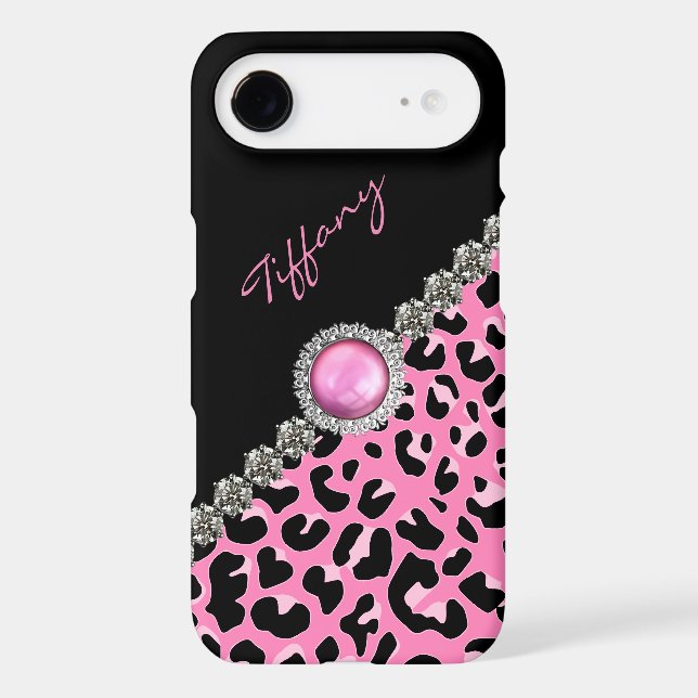 Glitzzy Pink Jaguar Print iPhone 6 Plus Case (Back)