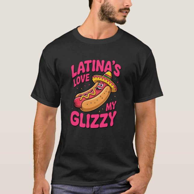 Glizzy Game Strong Funny Hot Dog Graphic T-Shirt (Front)