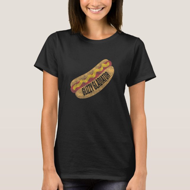 Glizzy Gladiator Funny Hotdog T-Shirt (Front)