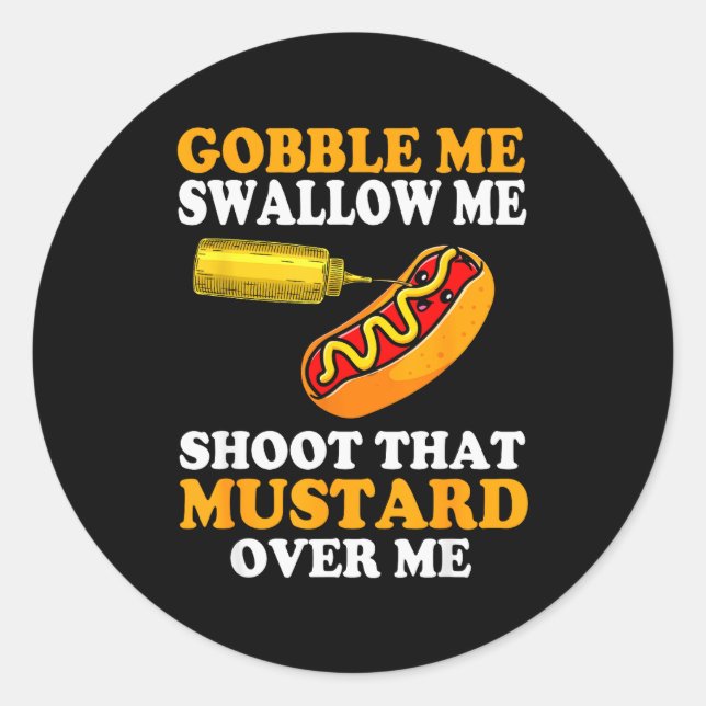 Glizzy Gobbler Funny Glizzy Meme Hot Dog Lover Men Classic Round Sticker (Front)