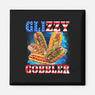 Glizzy Gobbler Funny Hotdog 4th Of July Bbq Patrio Magnet