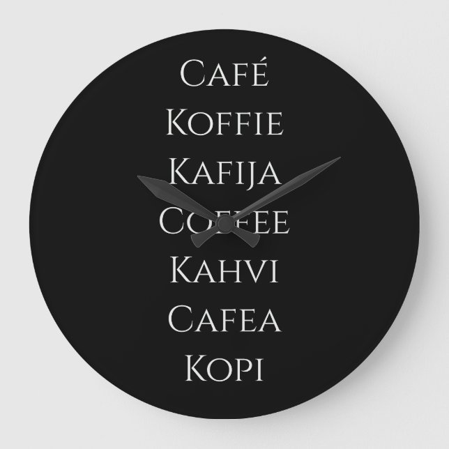 Global Coffee Large Clock (Front)