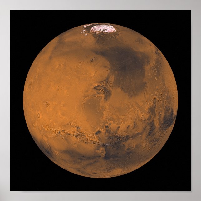 Global Colour View of Mars Poster (Front)