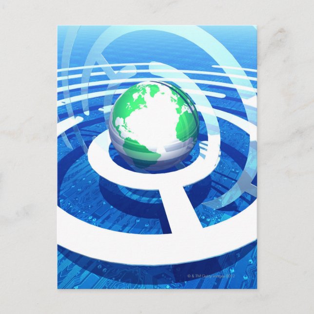 Global communication, conceptual computer 2 postcard (Front)