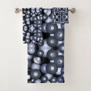 Global Concentric Circle Orbital Abstract Art Bath Towel Set