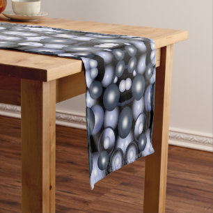 Global Concentric Circle Orbital Abstract Art  Short Table Runner