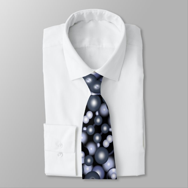 Global Concentric Circle Orbital Abstract Art Tie (Tied)