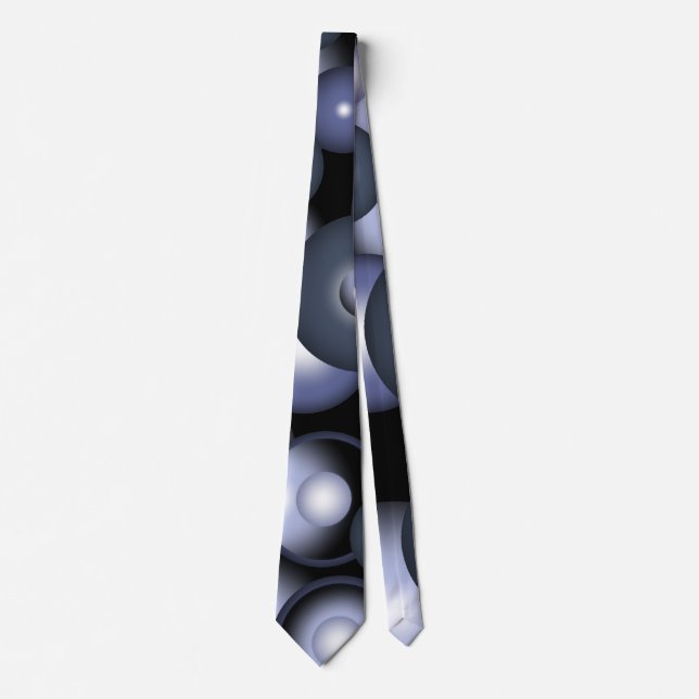 Global Concentric Circle Orbital Abstract Art Tie (Front)