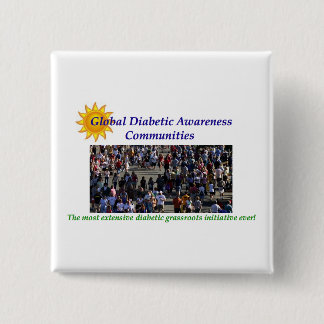 GLOBAL DIABETIC AWARENESS 15 CM SQUARE BADGE