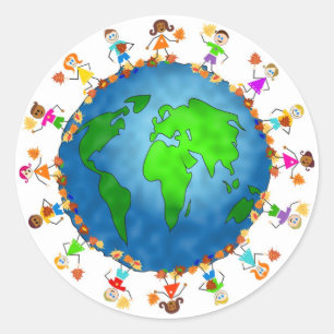 Global Fall Kids Classic Round Sticker