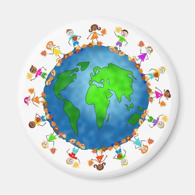 Global Fall Kids Magnet (Front)