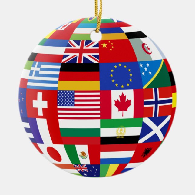Global Flags Keepsake Ornament (Front)
