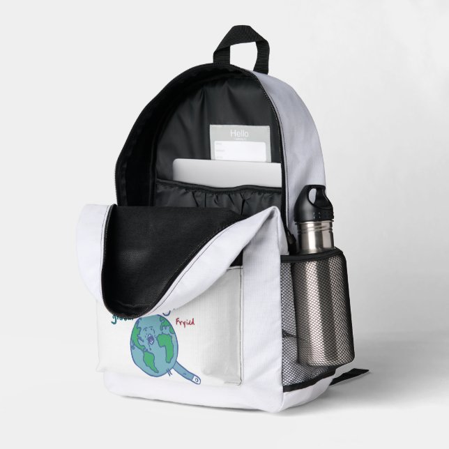 Global Fried by Jaime Printed Backpack (Back Corner Right (Open))