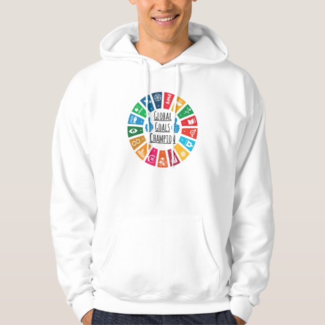 Global Goals Champion United Nations SDGs 2030 Hoodie (Front)