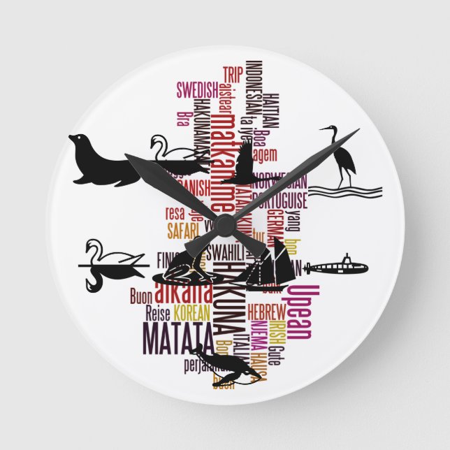 Global Groove: Hakuna Matata in Every Language Round Clock (Front)