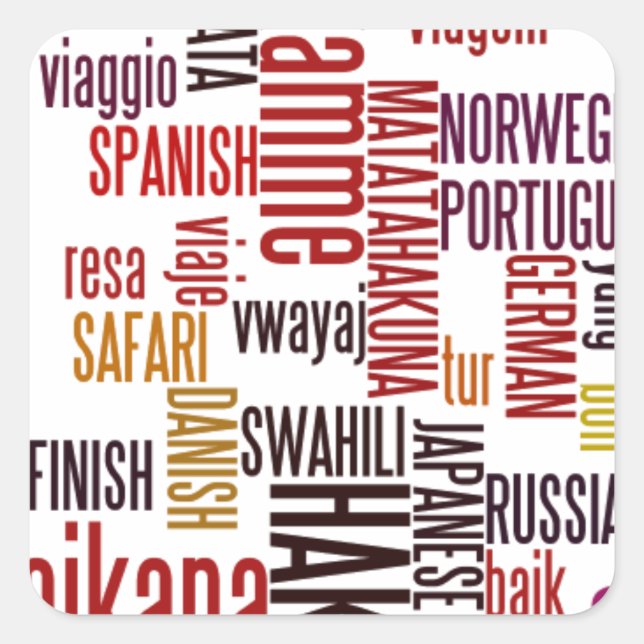 Global Groove: Hakuna Matata in Every Language Square Sticker (Front)