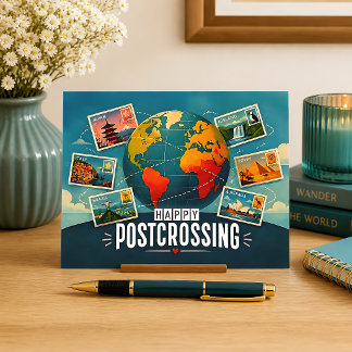 Global Happy Postcrossing Postcard