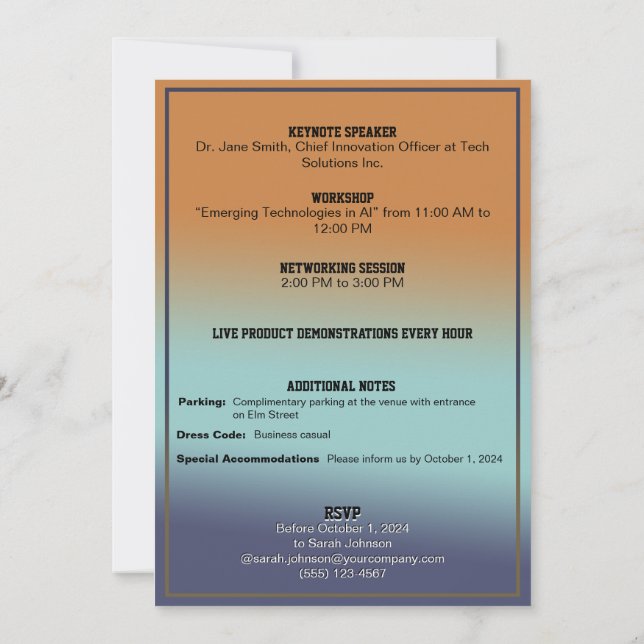 Global Innovations Tech Expo Invitation Card (Back)