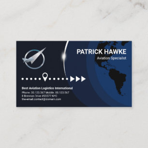 Global Layers Silver Sunlight Aviation Transport Business Card
