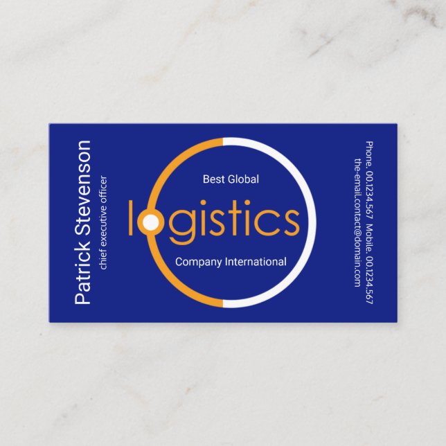Global Logistics Satellite Design Transportation Business Card (Front)