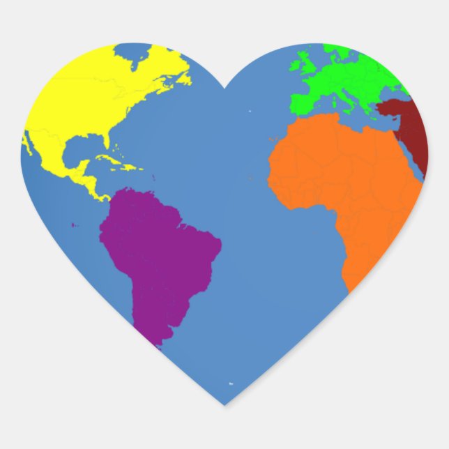 Global Map Heart Sticker (Front)